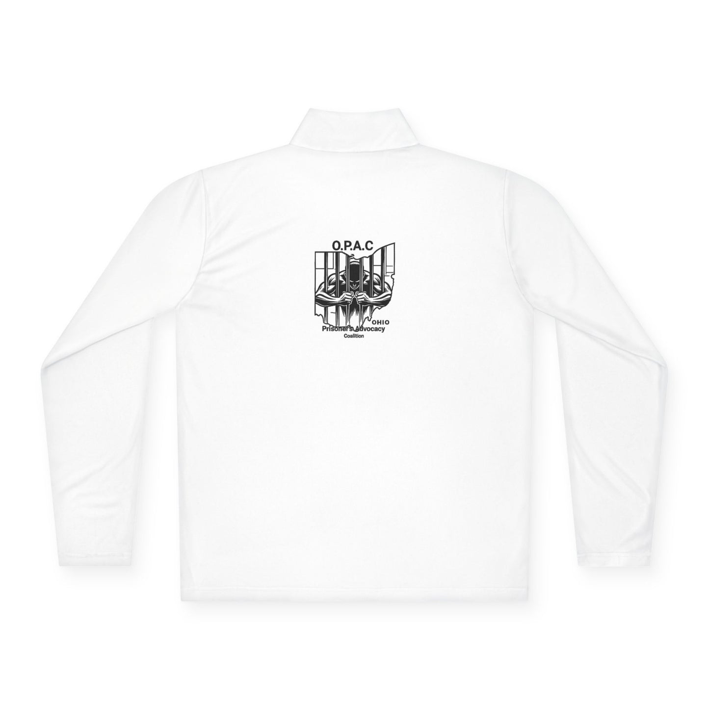 Unisex Quarter-Zip Pullover - Ladies O P A C Double-sided Black-lettered Text Logo Stylish Graphic Design