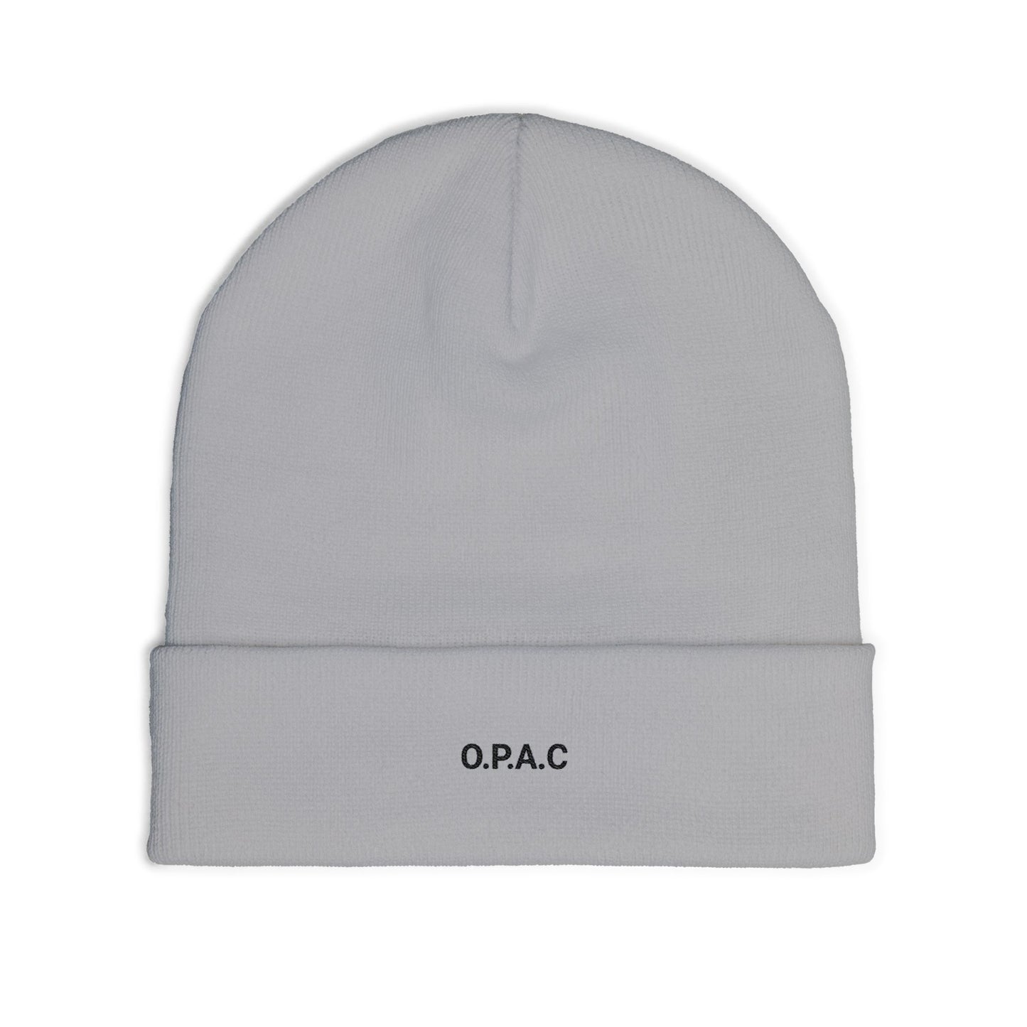 O.P.A.C. SMALL Black- Lettered Text Custom Embroidered Knit Beanie - Cozy Fashion Accessory, Winter Gift, O.P.A.C. Beanie, Streetwear Essential, Unisex Hat