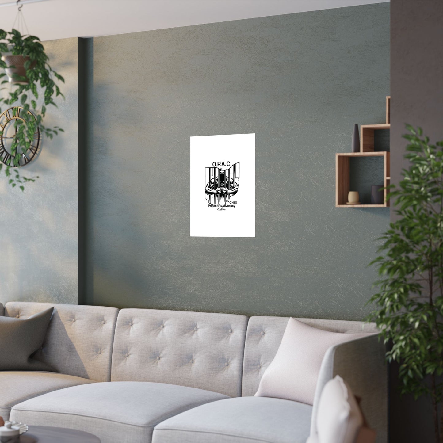 O.P.A.C. Prisoner Advocacy Art Print, Satin Poster for Social Justice, Unique Wall Décor, Support Prison Reform, Thought-Provoking Decor