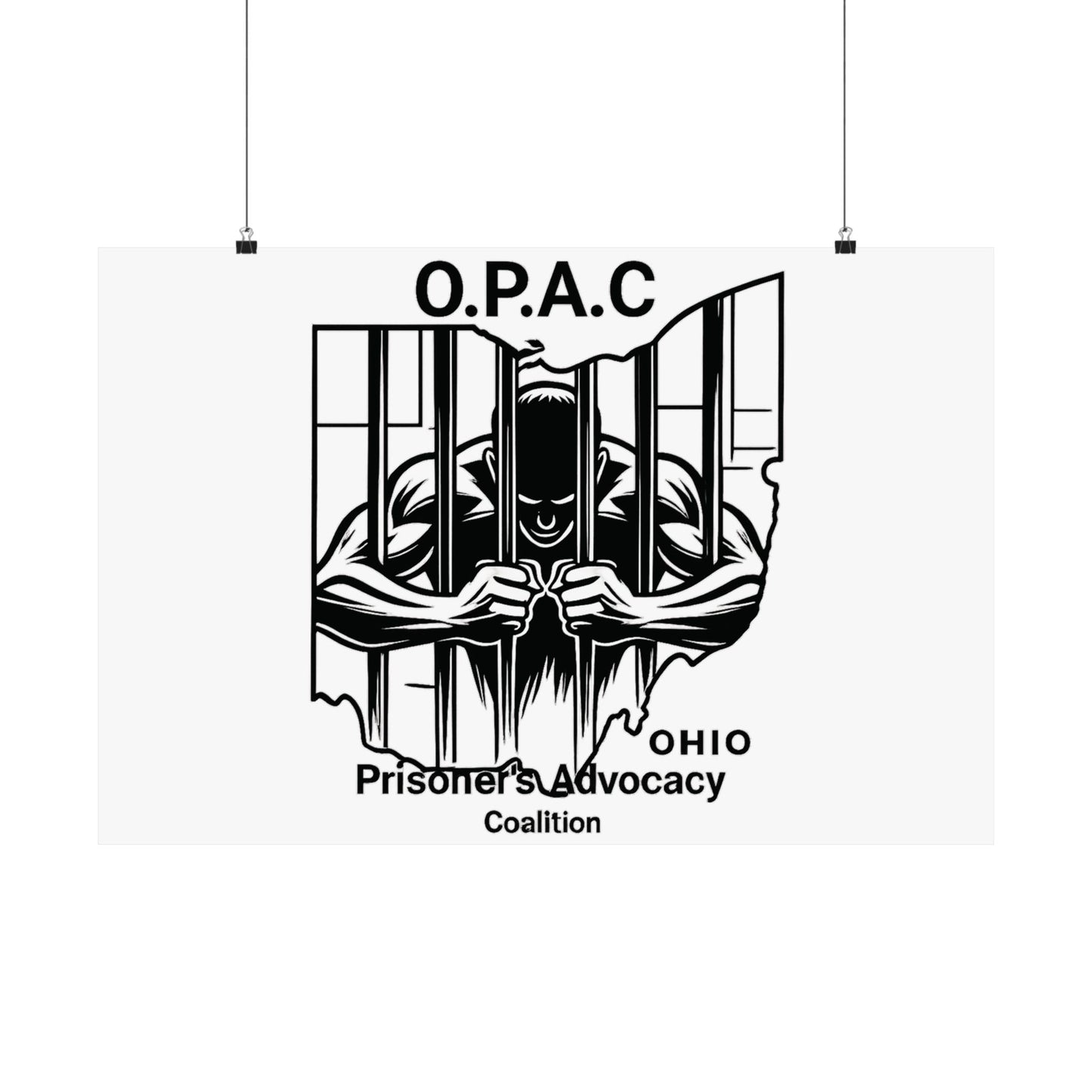 O.P.A.C. Prisoner Advocacy Art Print, Satin Poster for Social Justice, Unique Wall Décor, Support Prison Reform, Thought-Provoking Decor
