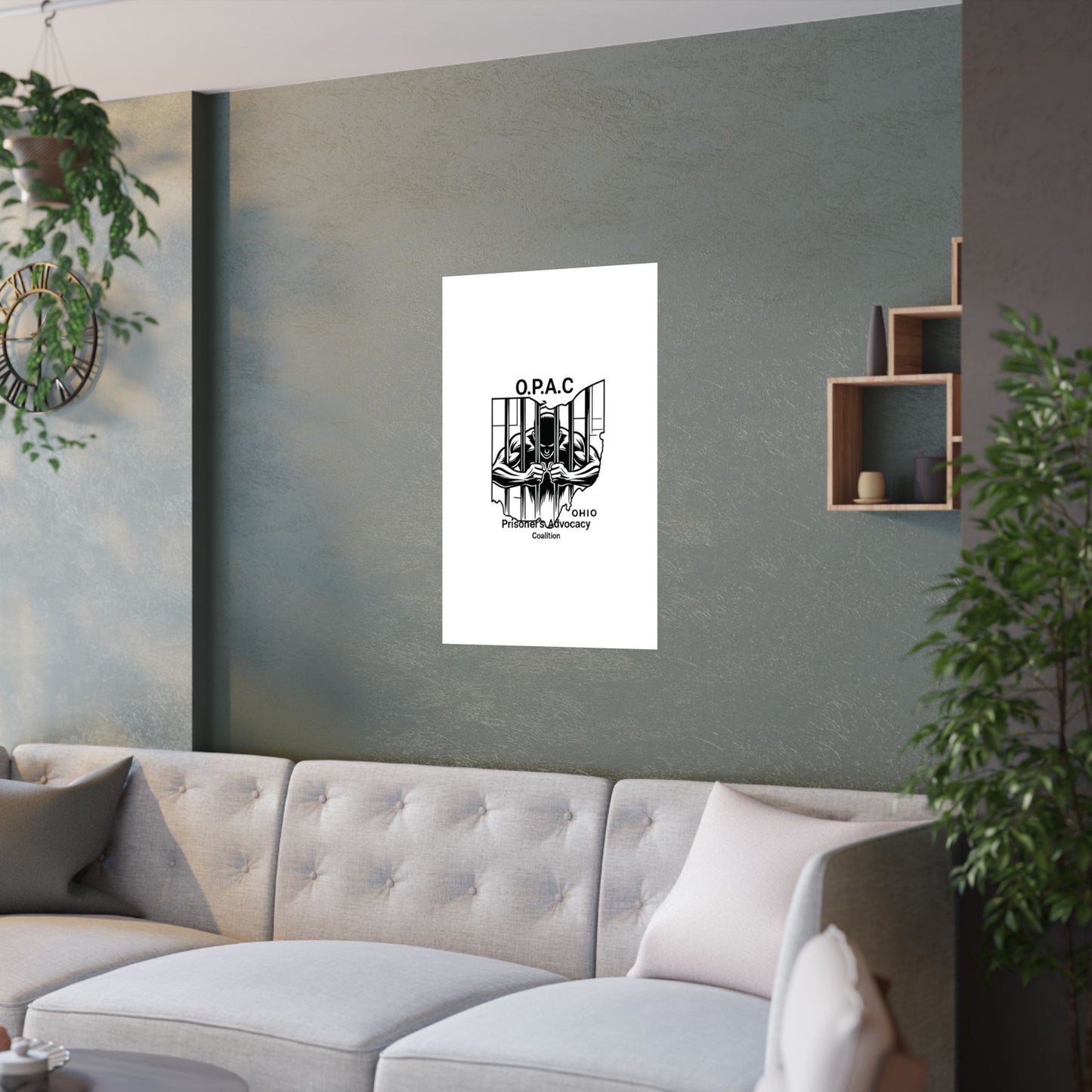 O.P.A.C. Prisoner Advocacy Art Print, Satin Poster for Social Justice, Unique Wall Décor, Support Prison Reform, Thought-Provoking Decor