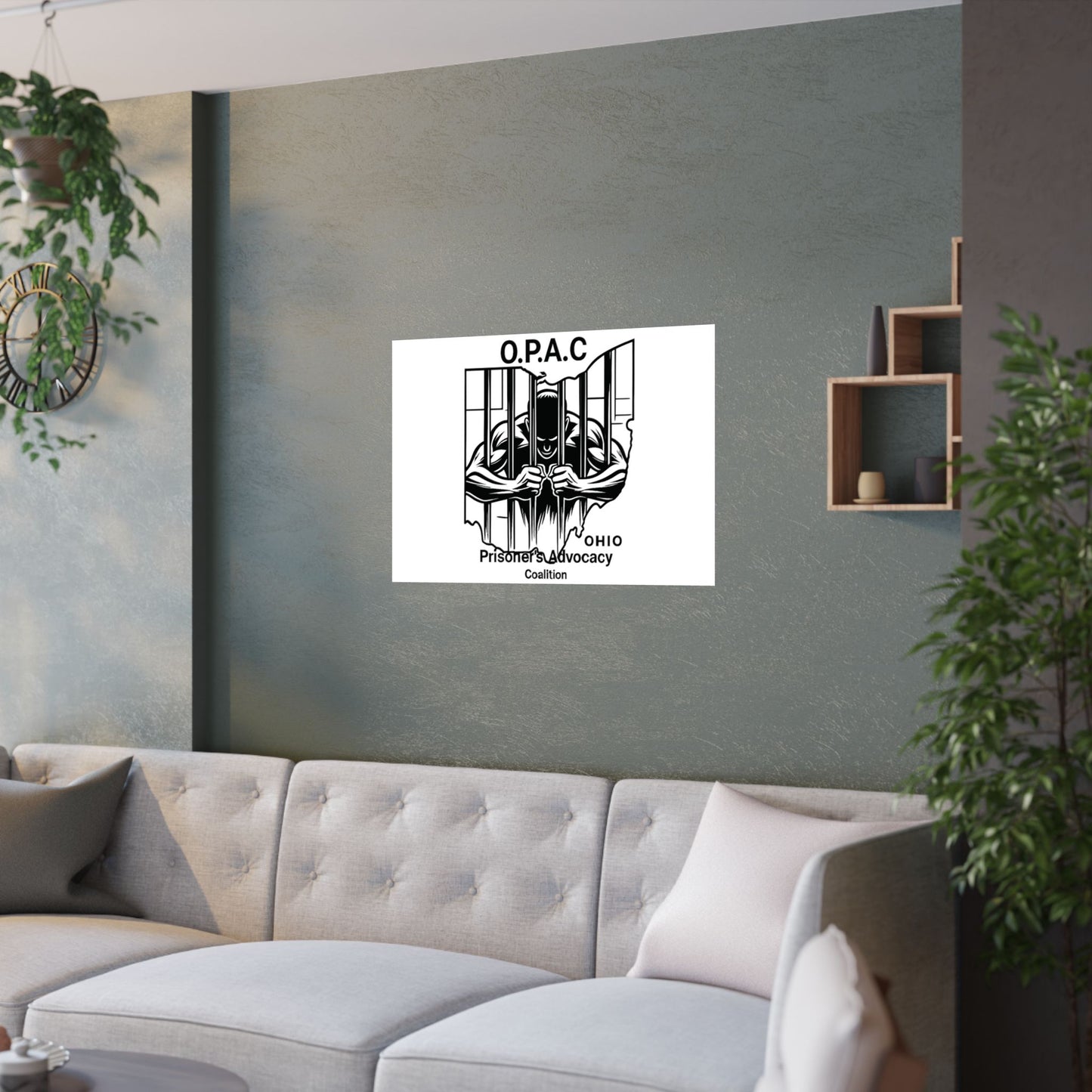 O.P.A.C. Prisoner Advocacy Art Print, Satin Poster for Social Justice, Unique Wall Décor, Support Prison Reform, Thought-Provoking Decor