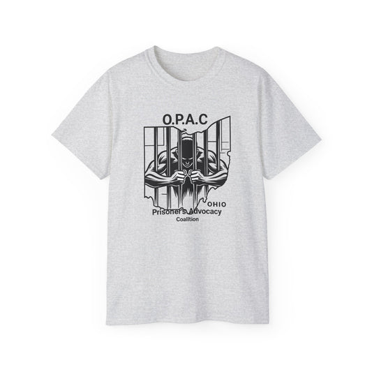 Black O.P.A.C. Advocacy Tee, Unisex Cotton T-Shirt for Supporters, Prison Advocacy, Social Justice, Awareness Shirt, Gift for Activists