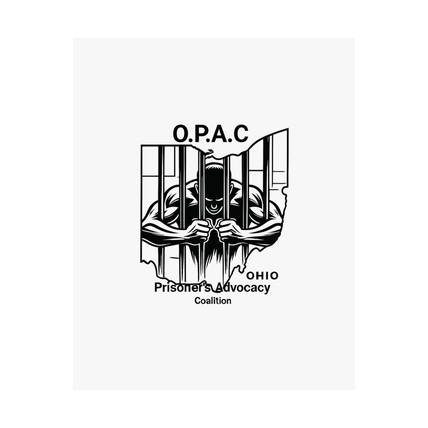 O.P.A.C. Prisoner Advocacy Art Print, Satin Poster for Social Justice, Unique Wall Décor, Support Prison Reform, Thought-Provoking Decor