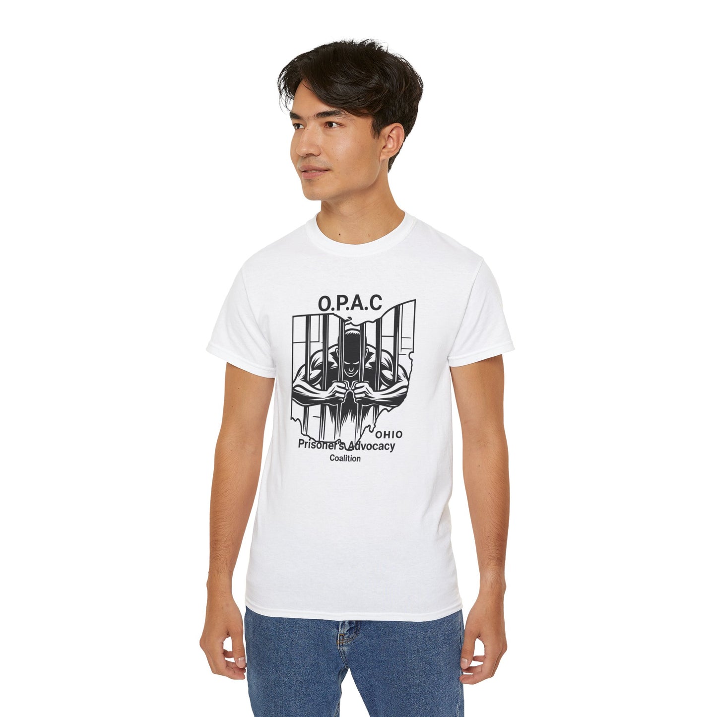Black O.P.A.C. Advocacy Tee, Unisex Cotton T-Shirt for Supporters, Prison Advocacy, Social Justice, Awareness Shirt, Gift for Activists
