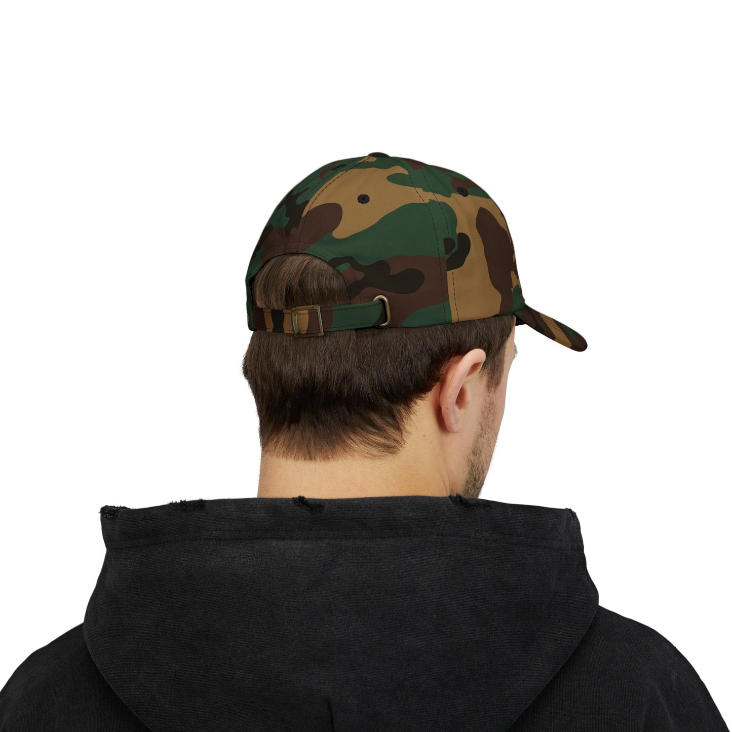 Black Embroidered Patch Logo Dad Cap