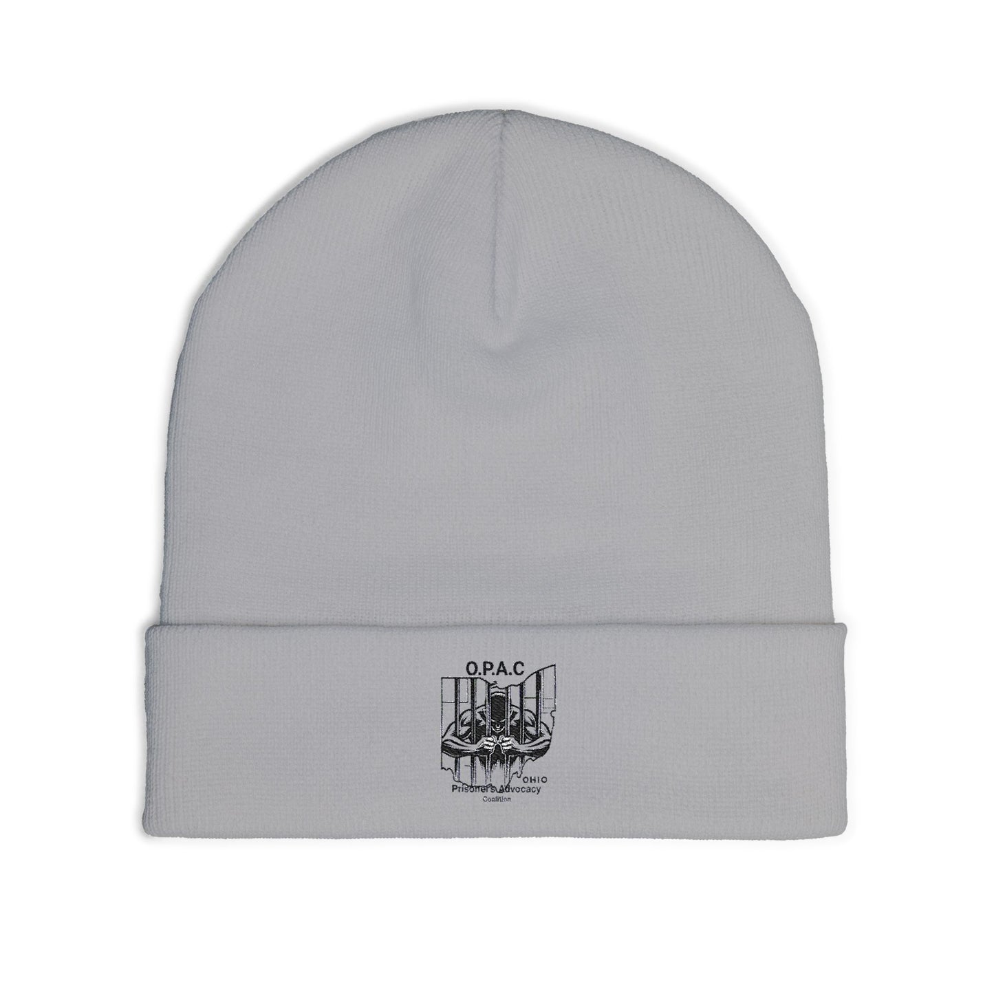O.P.A.C. Ohio Prisoner's Advocacy Coalition Custom Embroidered Patch Logo Knit Beanie - Cozy Fashion Accessory, Winter Gift, O.P.A.C. Beanie, Streetwear Essential, Unisex Hat