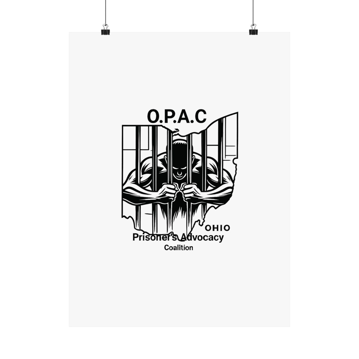 O.P.A.C. Prisoner Advocacy Art Print, Satin Poster for Social Justice, Unique Wall Décor, Support Prison Reform, Thought-Provoking Decor