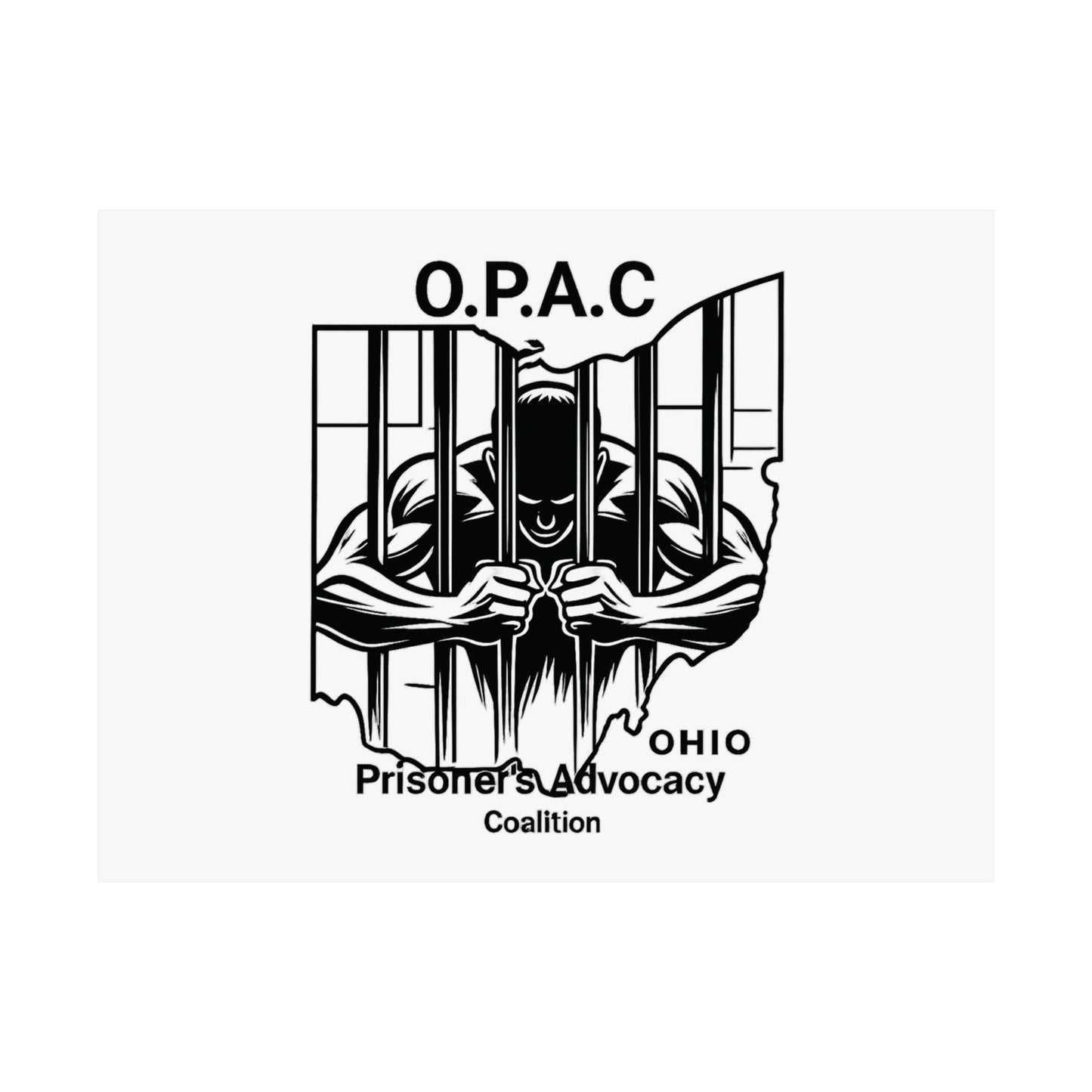 O.P.A.C. Prisoner Advocacy Art Print, Satin Poster for Social Justice, Unique Wall Décor, Support Prison Reform, Thought-Provoking Decor