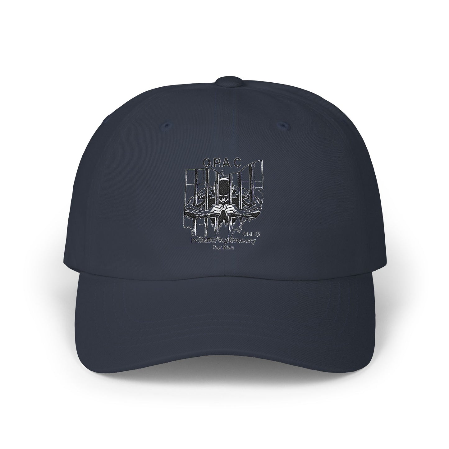 Black Embroidered Patch Logo Dad Cap