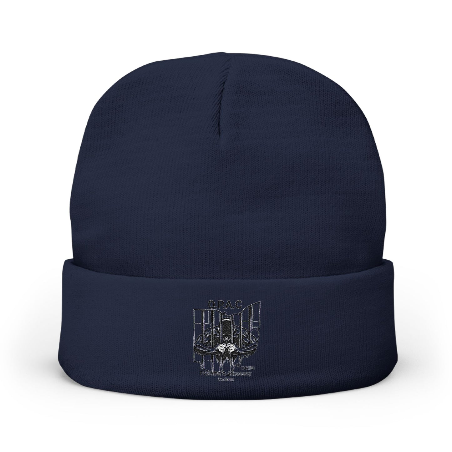 O.P.A.C. Ohio Prisoner's Advocacy Coalition Custom Embroidered Patch Logo Knit Beanie - Cozy Fashion Accessory, Winter Gift, O.P.A.C. Beanie, Streetwear Essential, Unisex Hat