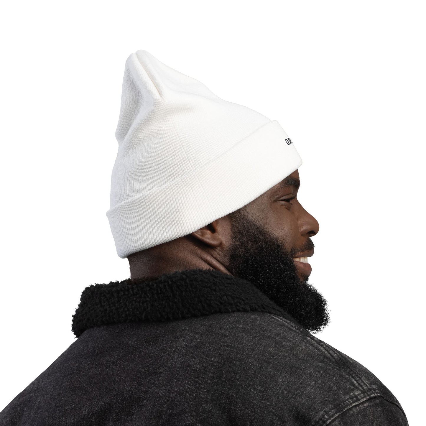O.P.A.C. SMALL Black- Lettered Text Custom Embroidered Knit Beanie - Cozy Fashion Accessory, Winter Gift, O.P.A.C. Beanie, Streetwear Essential, Unisex Hat