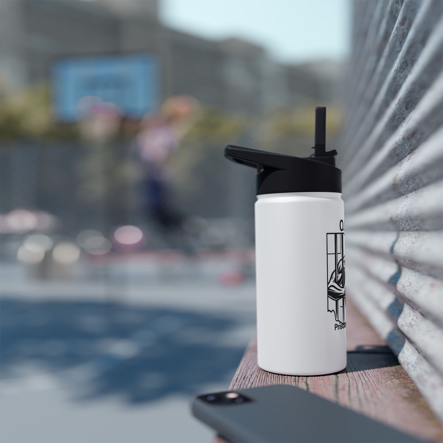 O.P.A.C. Prisoner Advocacy Stainless Steel Water Bottle, Eco-Friendly Hydration, Gift for Activists, Travel Mug for Protesters, Support Prison Reform