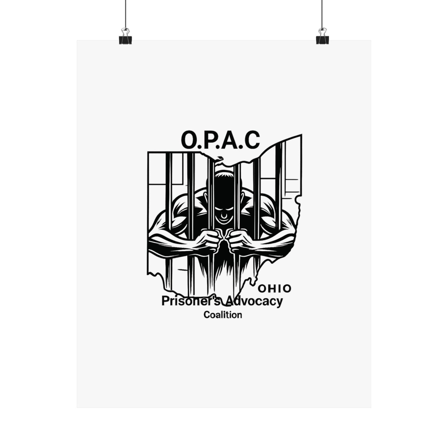 O.P.A.C. Prisoner Advocacy Art Print, Satin Poster for Social Justice, Unique Wall Décor, Support Prison Reform, Thought-Provoking Decor