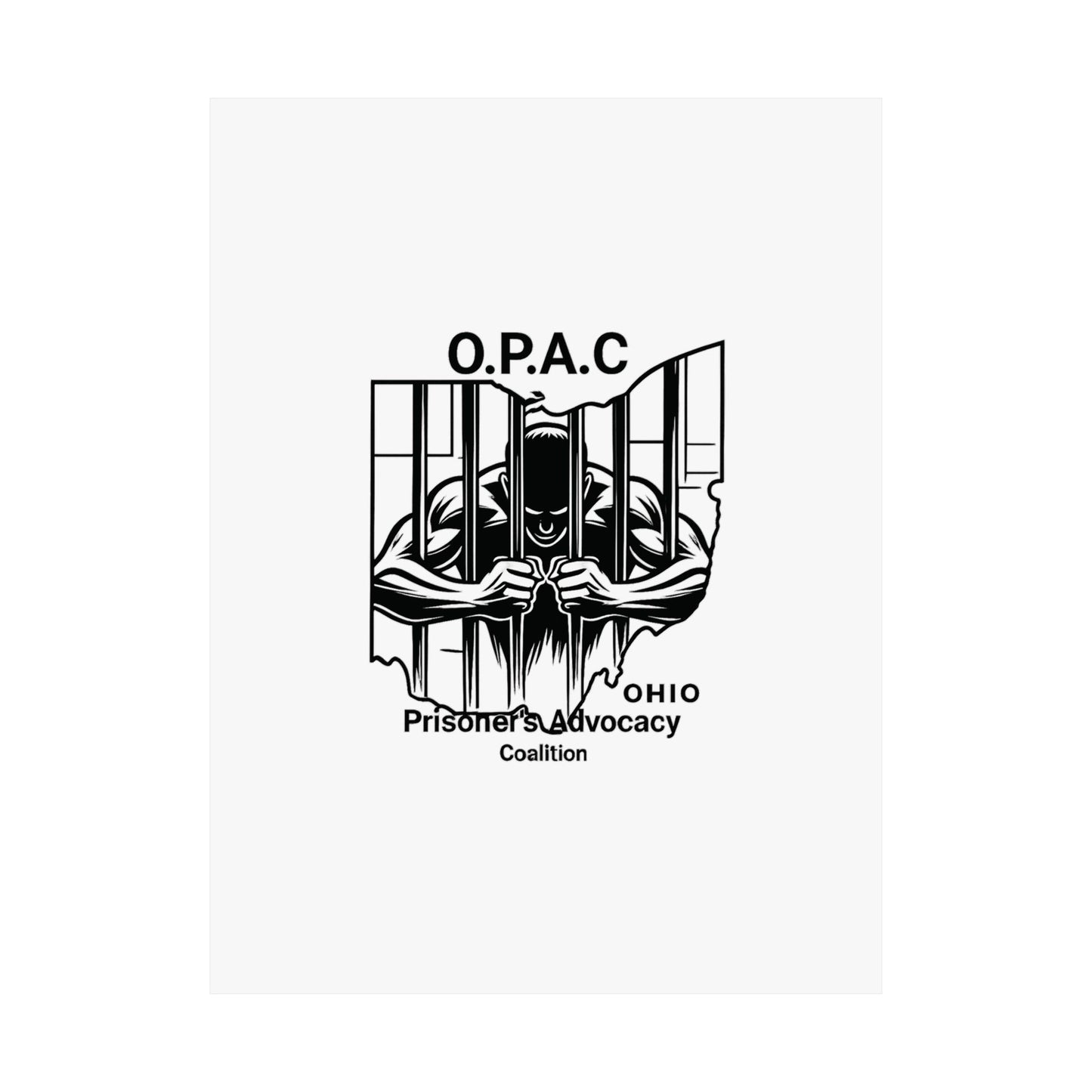 O.P.A.C. Prisoner Advocacy Art Print, Satin Poster for Social Justice, Unique Wall Décor, Support Prison Reform, Thought-Provoking Decor