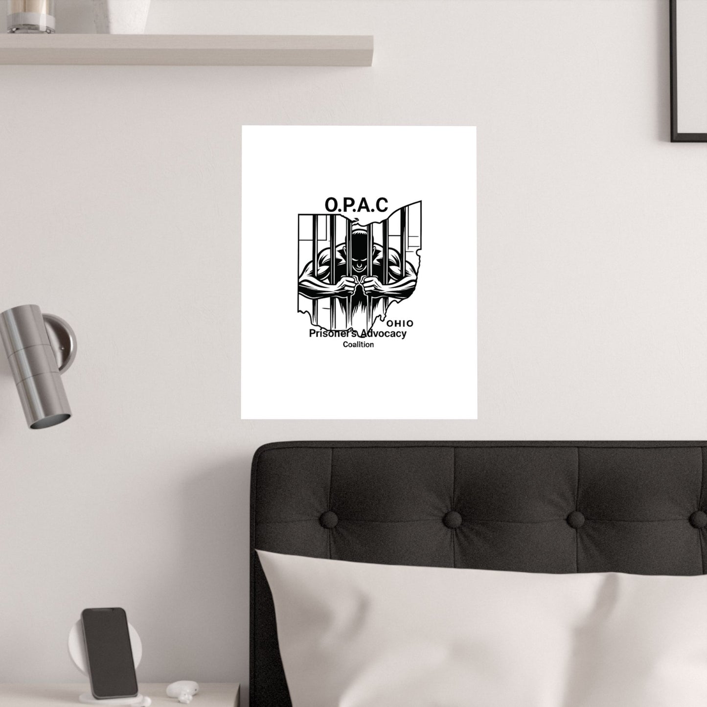 O.P.A.C. Prisoner Advocacy Art Print, Satin Poster for Social Justice, Unique Wall Décor, Support Prison Reform, Thought-Provoking Decor