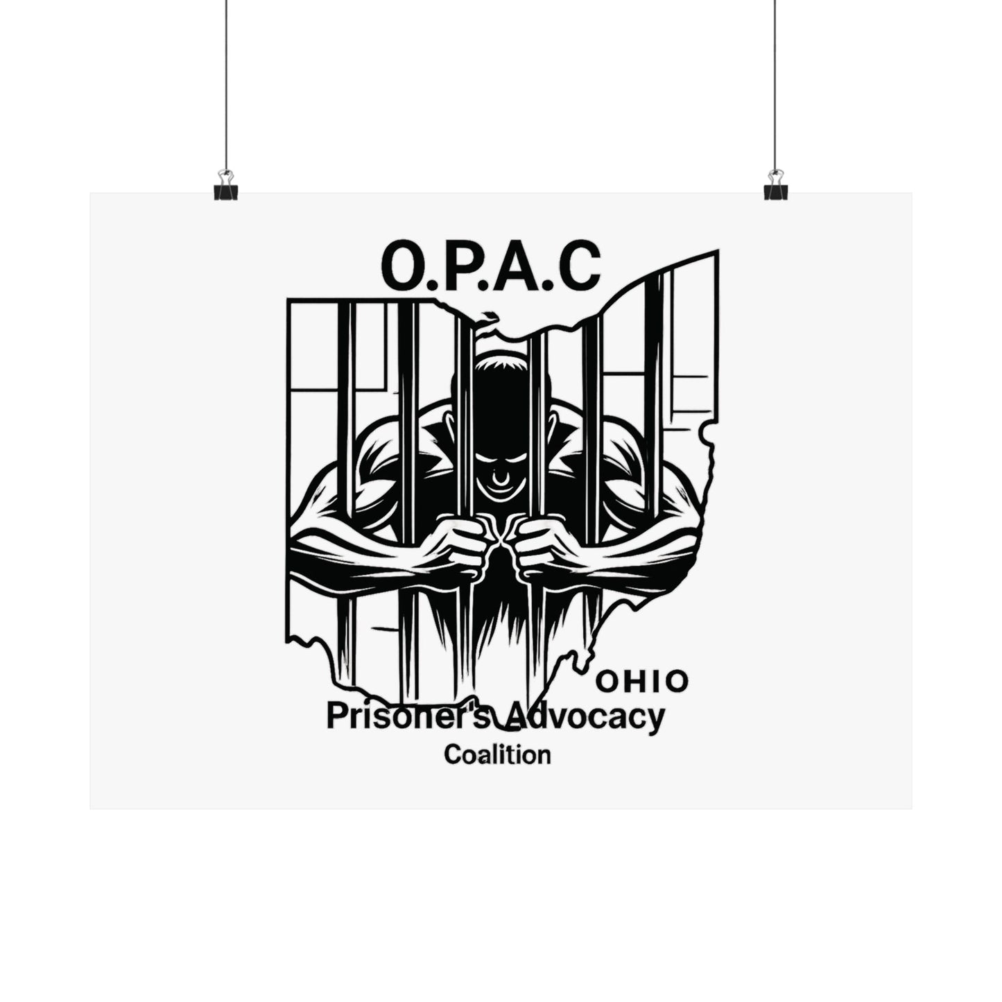 O.P.A.C. Prisoner Advocacy Art Print, Satin Poster for Social Justice, Unique Wall Décor, Support Prison Reform, Thought-Provoking Decor