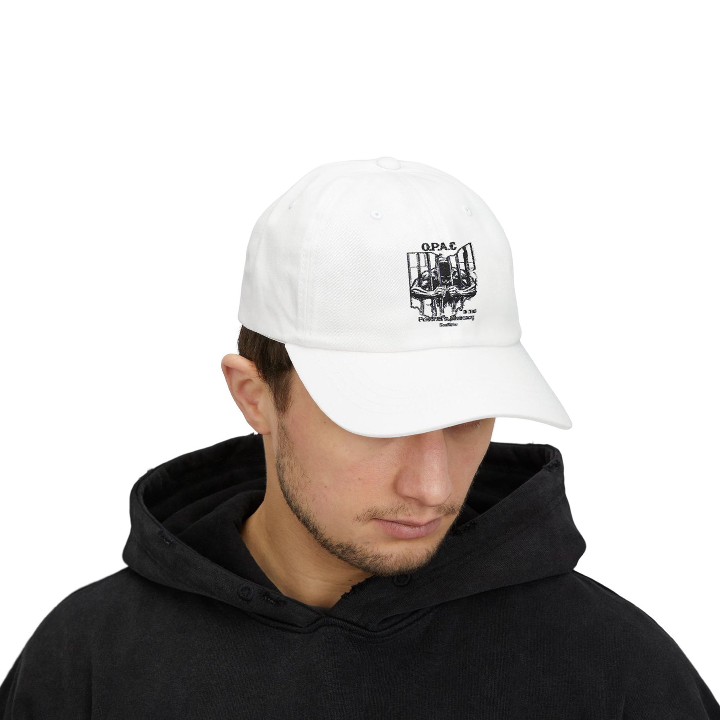 Black Embroidered Patch Logo Dad Cap