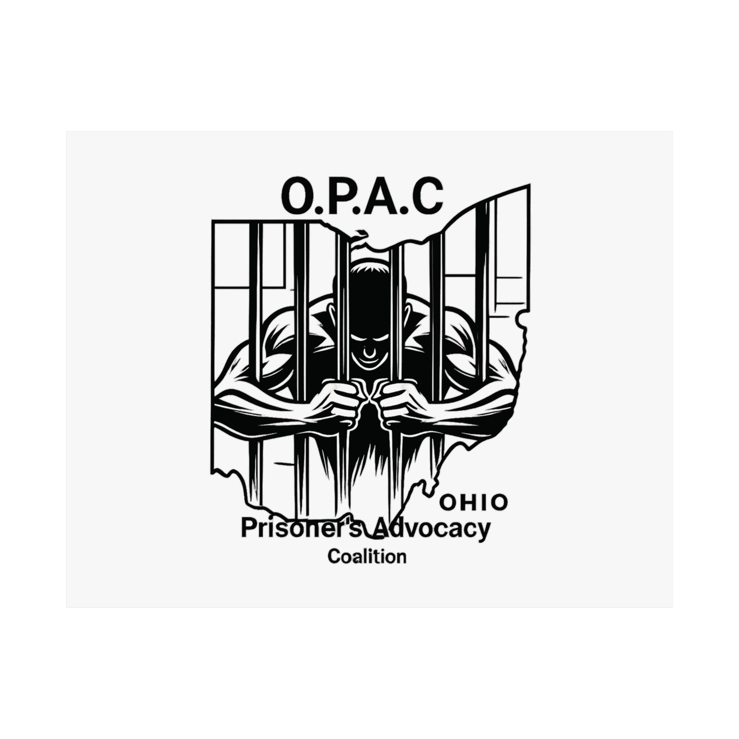 O.P.A.C. Prisoner Advocacy Art Print, Satin Poster for Social Justice, Unique Wall Décor, Support Prison Reform, Thought-Provoking Decor