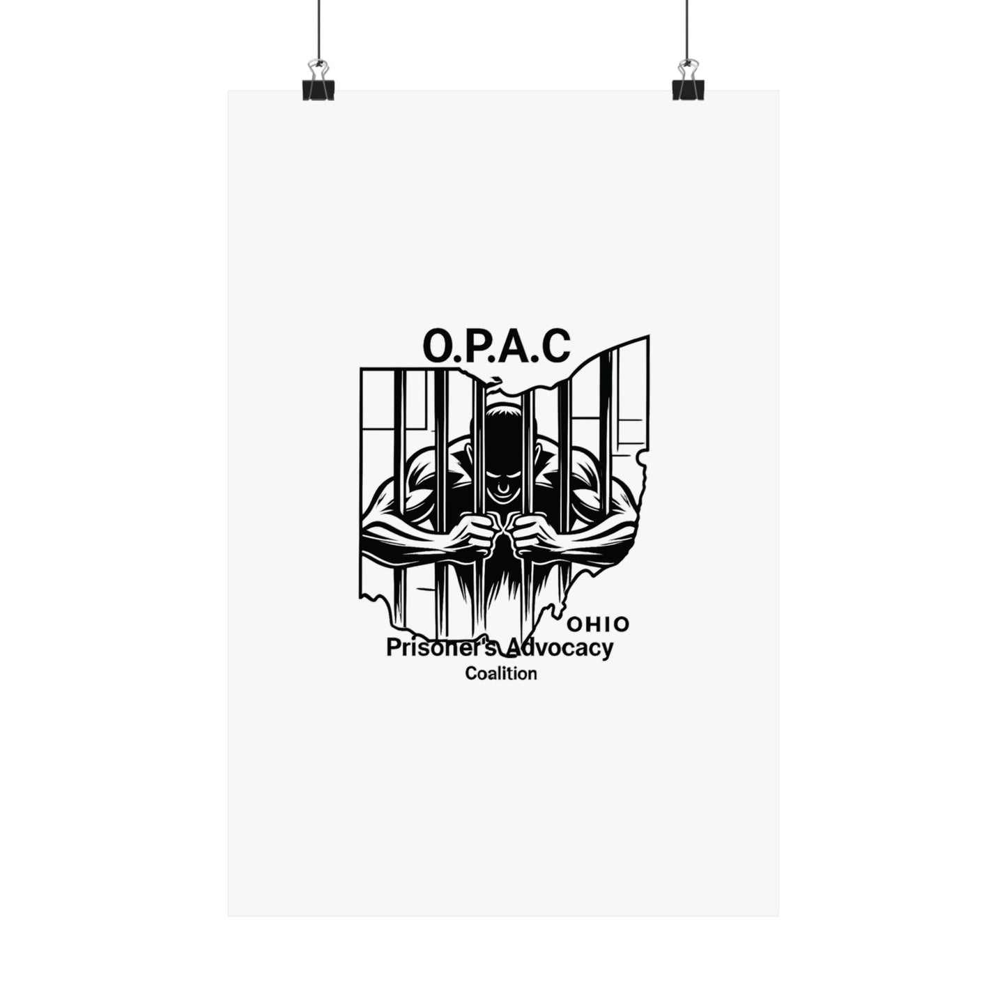 O.P.A.C. Prisoner Advocacy Art Print, Satin Poster for Social Justice, Unique Wall Décor, Support Prison Reform, Thought-Provoking Decor