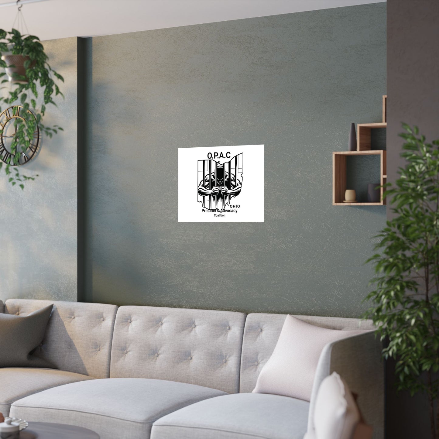 O.P.A.C. Prisoner Advocacy Art Print, Satin Poster for Social Justice, Unique Wall Décor, Support Prison Reform, Thought-Provoking Decor