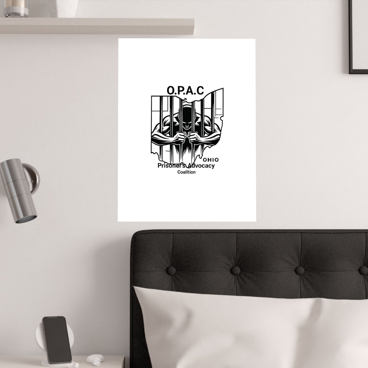 O.P.A.C. Prisoner Advocacy Art Print, Satin Poster for Social Justice, Unique Wall Décor, Support Prison Reform, Thought-Provoking Decor