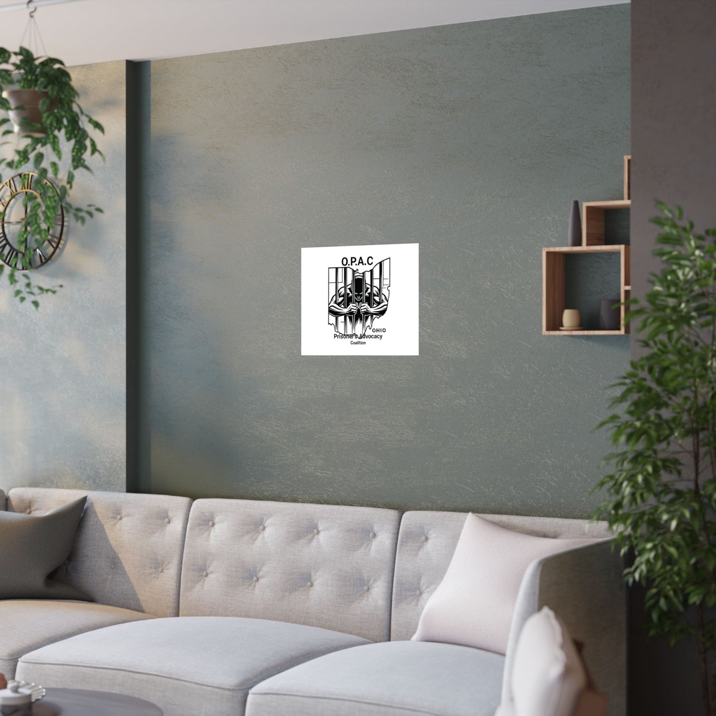 O.P.A.C. Prisoner Advocacy Art Print, Satin Poster for Social Justice, Unique Wall Décor, Support Prison Reform, Thought-Provoking Decor