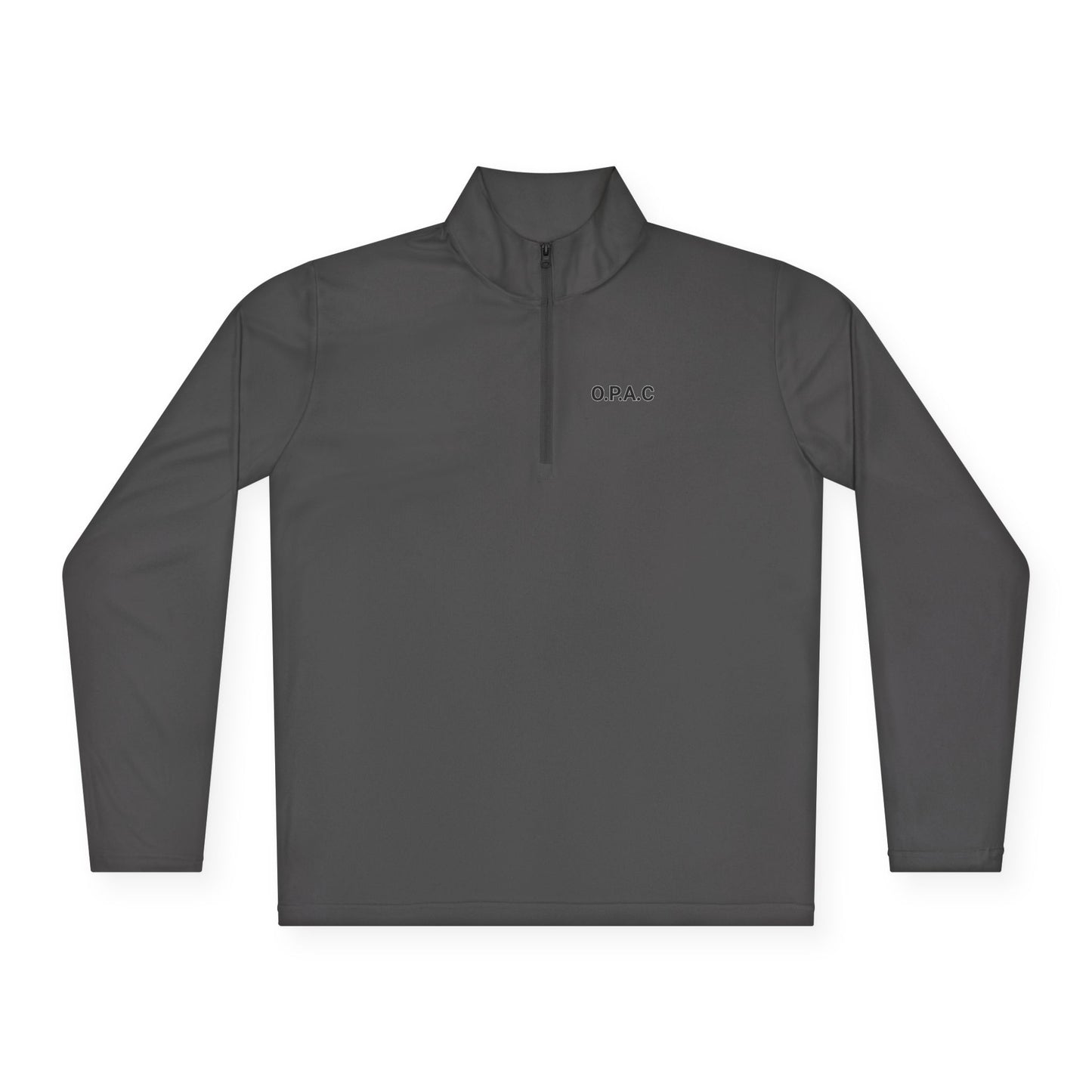 Unisex Quarter-Zip Pullover - Ladies O P A C Double-sided Black-lettered Text Logo Stylish Graphic Design