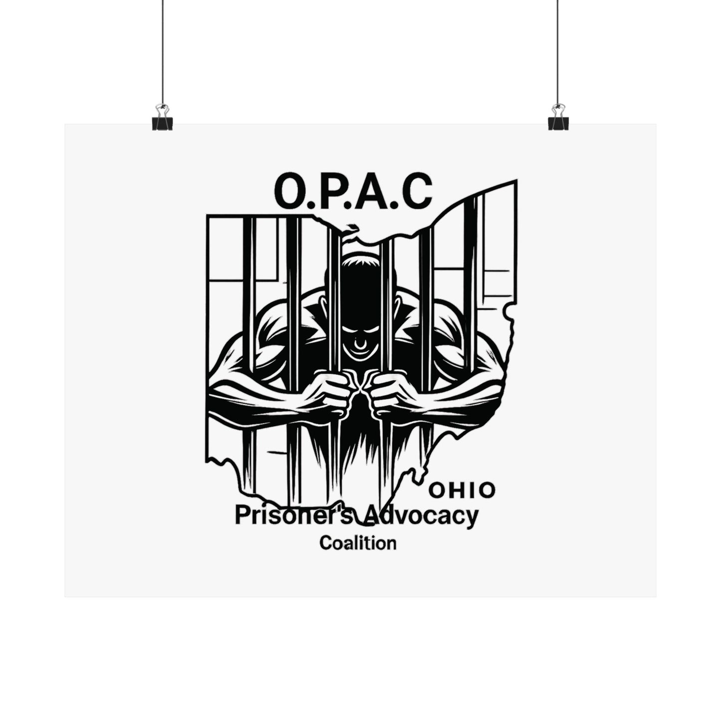 O.P.A.C. Prisoner Advocacy Art Print, Satin Poster for Social Justice, Unique Wall Décor, Support Prison Reform, Thought-Provoking Decor