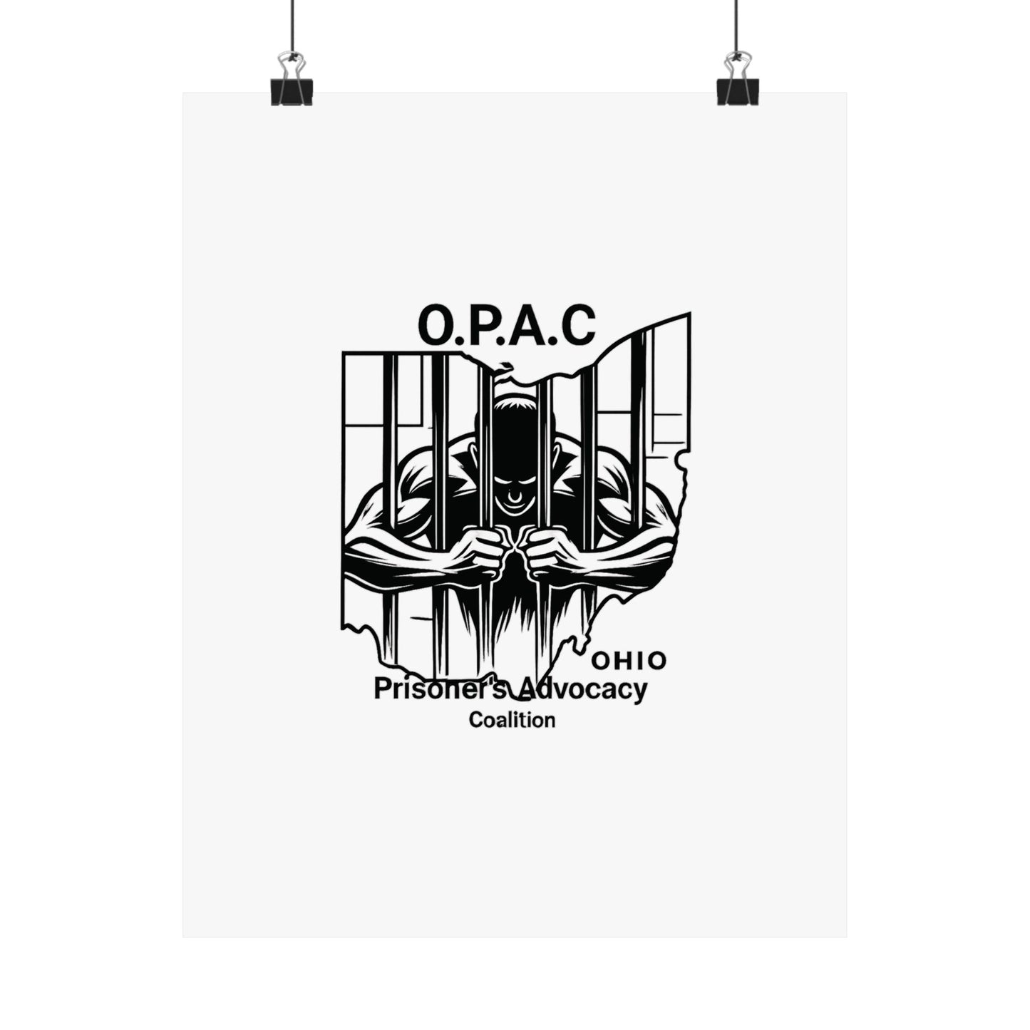 O.P.A.C. Prisoner Advocacy Art Print, Satin Poster for Social Justice, Unique Wall Décor, Support Prison Reform, Thought-Provoking Decor