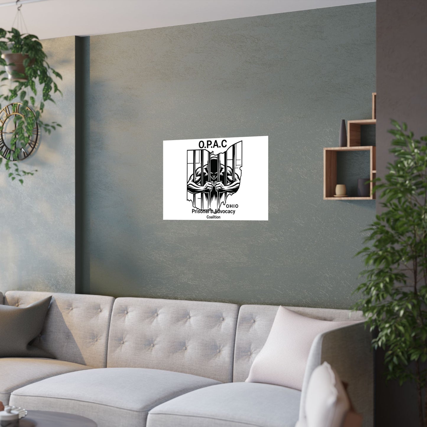 O.P.A.C. Prisoner Advocacy Art Print, Satin Poster for Social Justice, Unique Wall Décor, Support Prison Reform, Thought-Provoking Decor