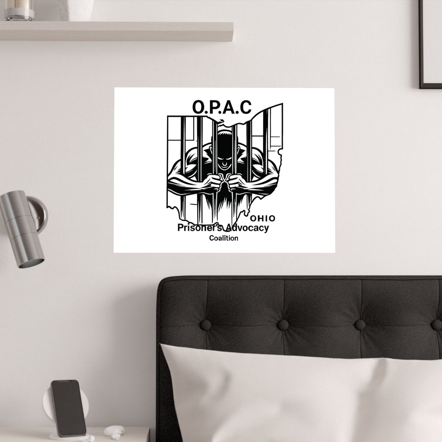 O.P.A.C. Prisoner Advocacy Art Print, Satin Poster for Social Justice, Unique Wall Décor, Support Prison Reform, Thought-Provoking Decor