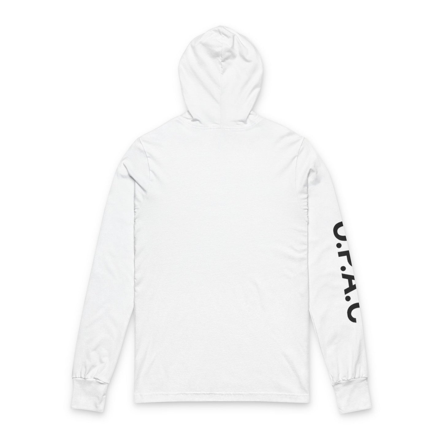 O.P.A.C. Advocacy Graphic Hooded Long Black-Lettered Text Sleeve Tee, Prisoner Rights Awareness