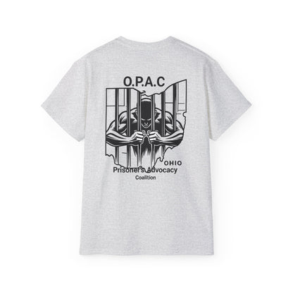 Double-sided Unisex Black-Lettered Text Big Back Graphic Advocacy Tee - Support Prisoners' Rights, Social Justice Apparel, Protest Wear, Activism T-Shirt