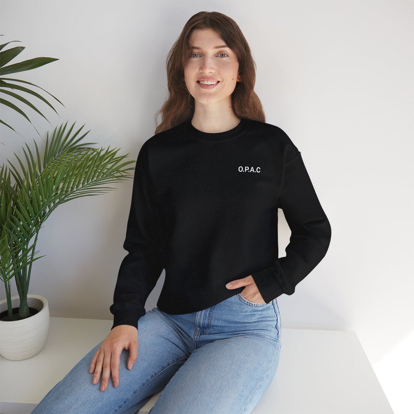 Cozy Comfort Classic Minimalistic (white-lettered) O.P.A.C. Prisoner's Advocacy Crewneck Sweatshirt | Unisex, Casual Wear, Gift for Him, Her, Stay-at-Home Style, Everyday Fashion - O.P.A.C.