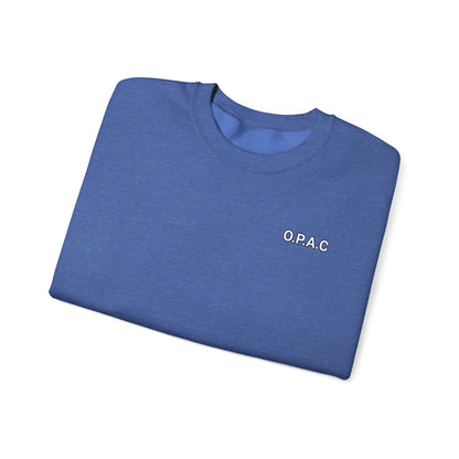 Cozy Comfort Classic Minimalistic (white-lettered) O.P.A.C. Prisoner's Advocacy Crewneck Sweatshirt | Unisex, Casual Wear, Gift for Him, Her, Stay-at-Home Style, Everyday Fashion - O.P.A.C.