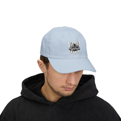 White Embroidered Patch Logo Dad Cap