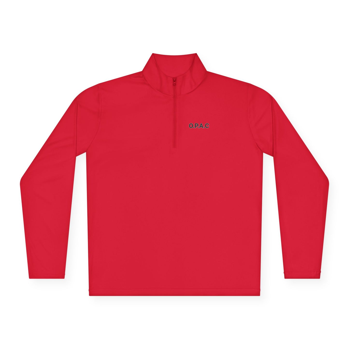 Unisex Quarter-Zip Pullover - Ladies O P A C Double-sided Black-lettered Text Logo Stylish Graphic Design