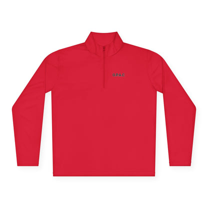 Unisex Quarter-Zip Pullover - Ladies O P A C Double-sided Black-lettered Text Logo Stylish Graphic Design