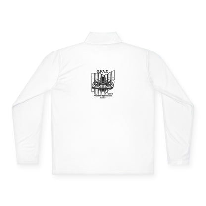 Unisex Quarter-Zip Pullover - Ladies O P A C Double-sided Black-lettered Text Logo Stylish Graphic Design
