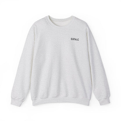 Cozy Comfort Classic Minimalistic O.P.A.C. (black-lettered) Prisoner's Advocacy Crewneck Sweatshirt | Unisex, Casual Wear, Gift for Him, Her, Stay-at-Home Style, Everyday Fashion - O.P.A.C.