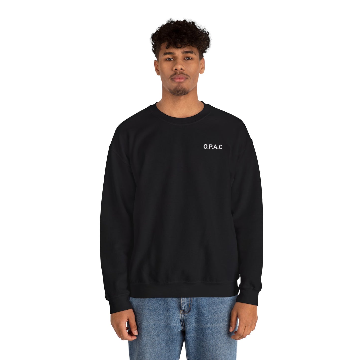 Cozy Comfort Classic Minimalistic (white-lettered) O.P.A.C. Prisoner's Advocacy Crewneck Sweatshirt | Unisex, Casual Wear, Gift for Him, Her, Stay-at-Home Style, Everyday Fashion - O.P.A.C.