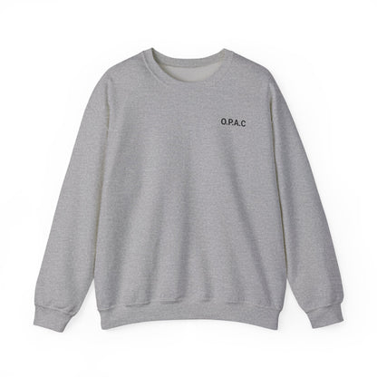 Cozy Comfort Classic Minimalistic O.P.A.C. (black-lettered) Prisoner's Advocacy Crewneck Sweatshirt | Unisex, Casual Wear, Gift for Him, Her, Stay-at-Home Style, Everyday Fashion - O.P.A.C.