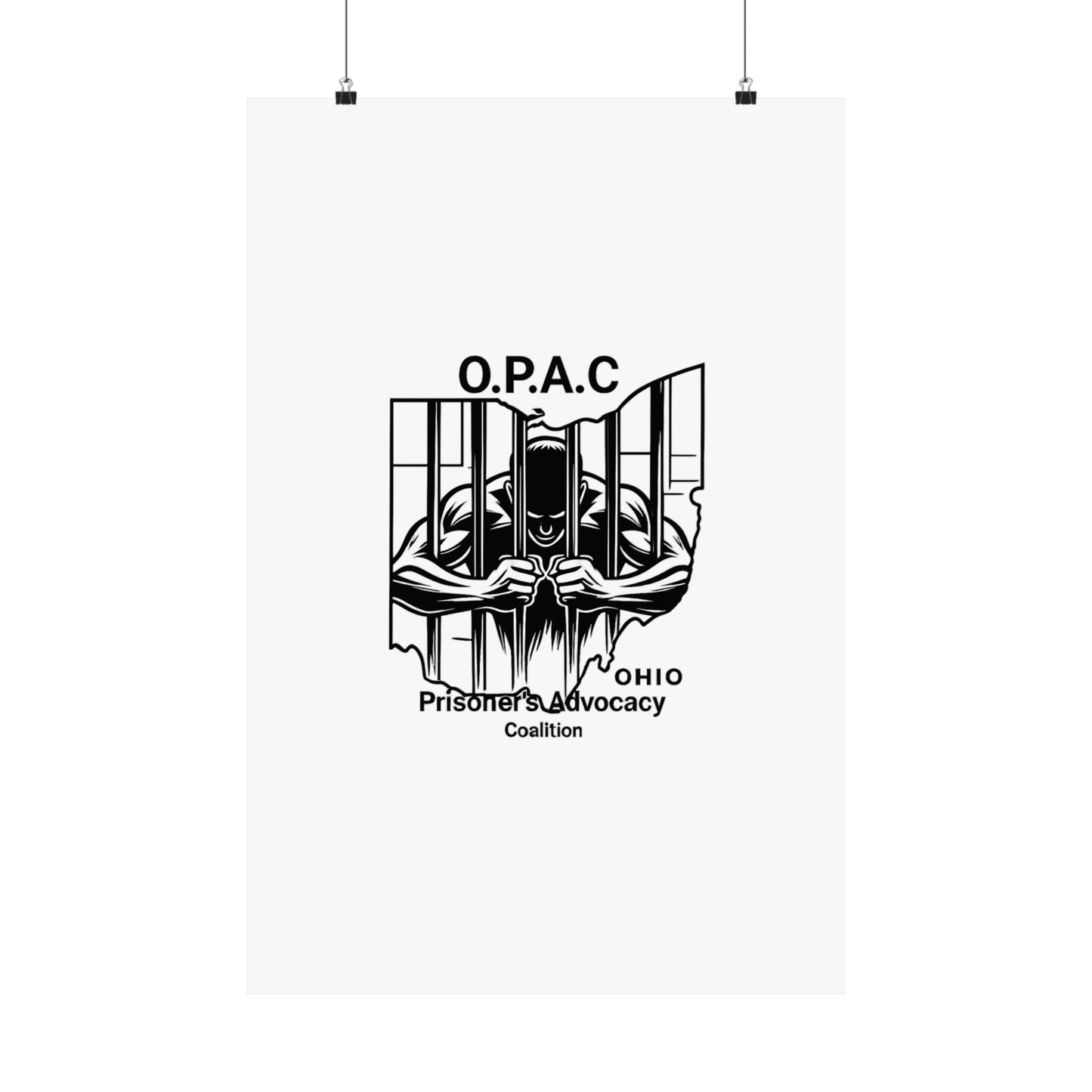 O.P.A.C. Prisoner Advocacy Art Print, Satin Poster for Social Justice, Unique Wall Décor, Support Prison Reform, Thought-Provoking Decor
