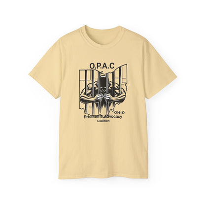 Black O.P.A.C. Advocacy Tee, Unisex Cotton T-Shirt for Supporters, Prison Advocacy, Social Justice, Awareness Shirt, Gift for Activists