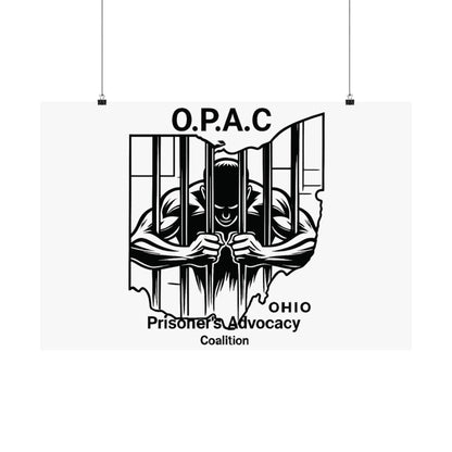 O.P.A.C. Prisoner Advocacy Art Print, Satin Poster for Social Justice, Unique Wall Décor, Support Prison Reform, Thought-Provoking Decor