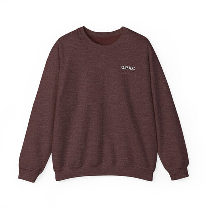 Cozy Comfort Classic Minimalistic (white-lettered) O.P.A.C. Prisoner's Advocacy Crewneck Sweatshirt | Unisex, Casual Wear, Gift for Him, Her, Stay-at-Home Style, Everyday Fashion - O.P.A.C.