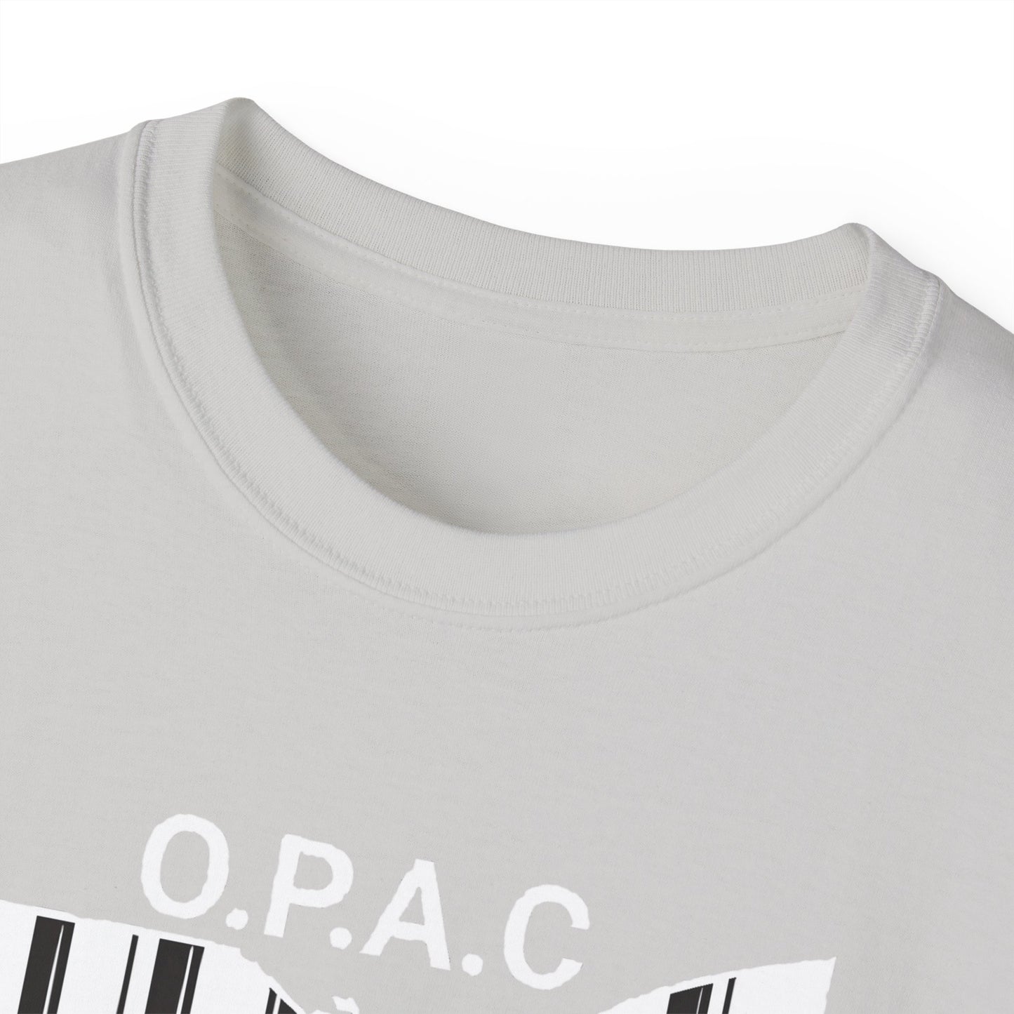 White O.P.A.C. Logo Advocacy Tee, Unisex Cotton T-Shirt for Supporters, Prison Advocacy, Social Justice, Awareness Shirt, Gift for Activists
