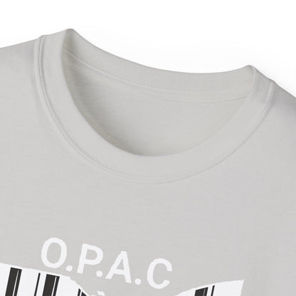White O.P.A.C. Logo Advocacy Tee, Unisex Cotton T-Shirt for Supporters, Prison Advocacy, Social Justice, Awareness Shirt, Gift for Activists