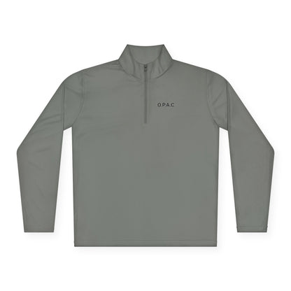 Unisex Quarter-Zip Pullover - Ladies O P A C Double-sided Black-lettered Text Logo Stylish Graphic Design